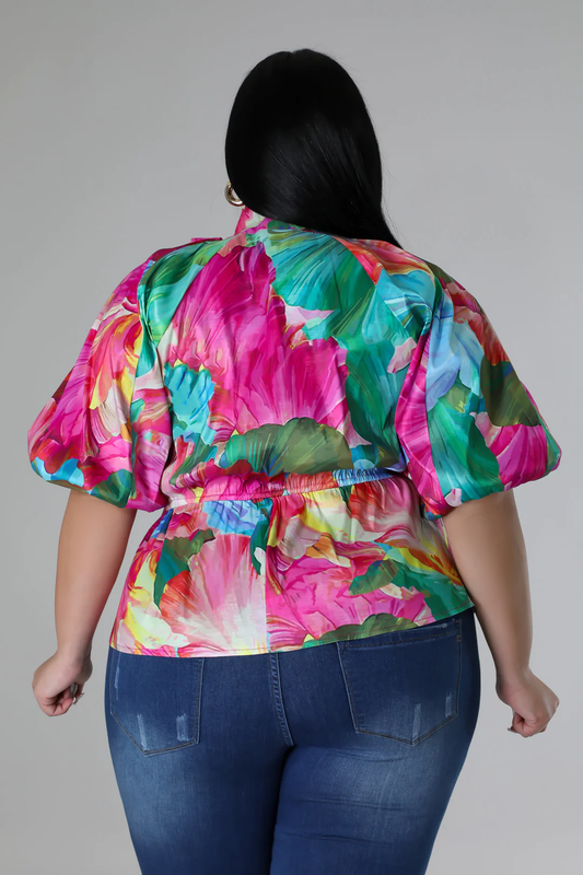 Colorful Floral-print Top