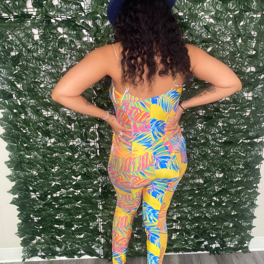 Hawaiian Print Jumpsuit