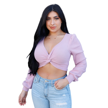 Pink Cropped Sweater